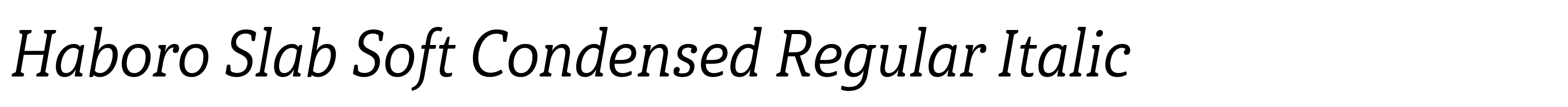 Haboro Slab Soft Condensed Regular Italic